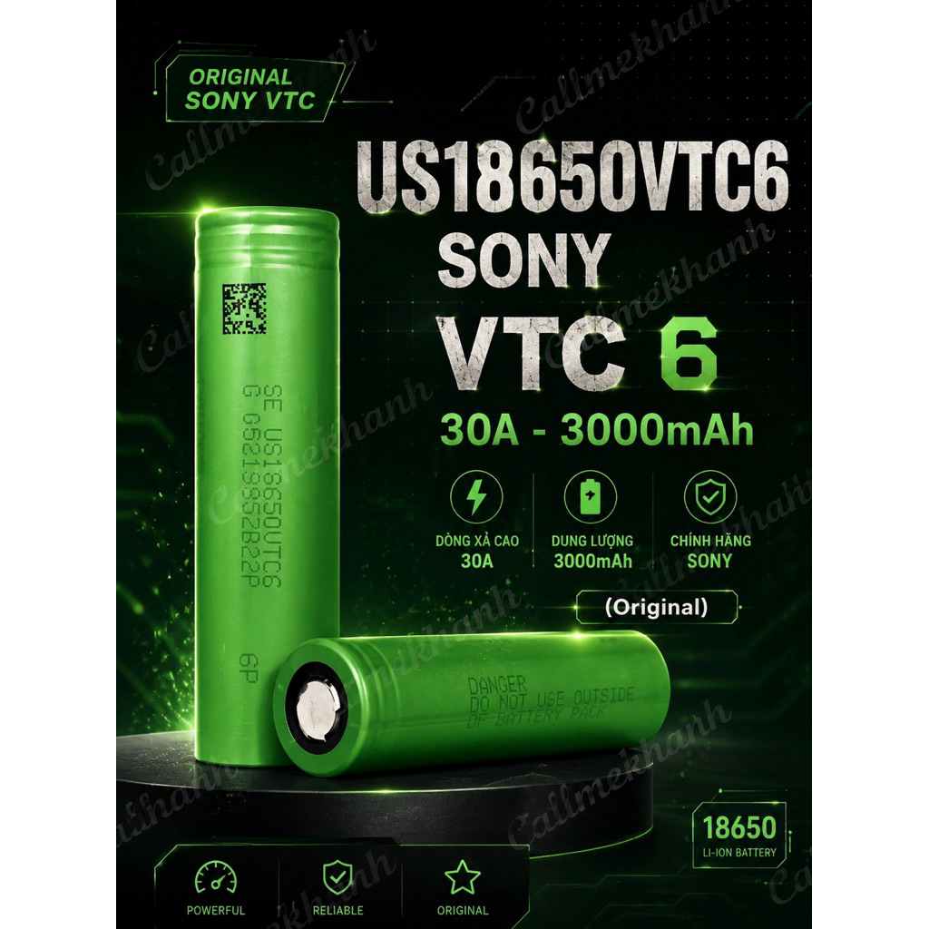 Sony VTC6 18650 dung lượng 3000mah mới 100%