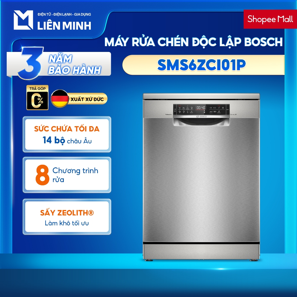 SMS6ZCI01P | SMS6ZCI00P | SMS6ZCI85M - Máy Rửa Chén Độc Lập Bosch Serie 6 14 Bộ [Giao Toàn Quốc]