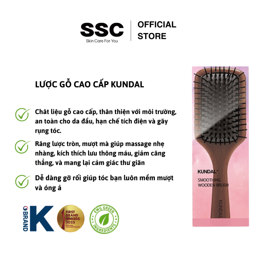 Lược gỗ cao cấp Kundal