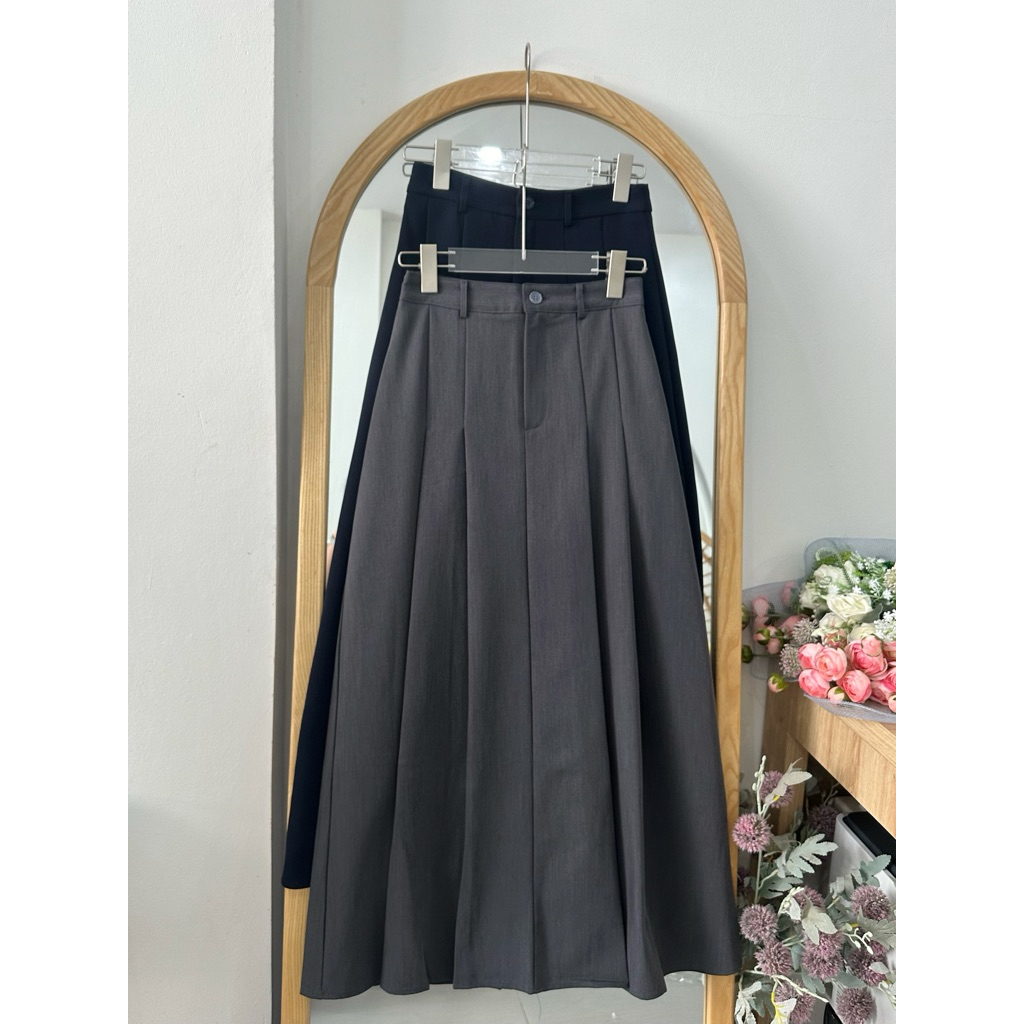 COBE- Chân Váy Midi xếp ly dài 90-92cm  Linly Skirt