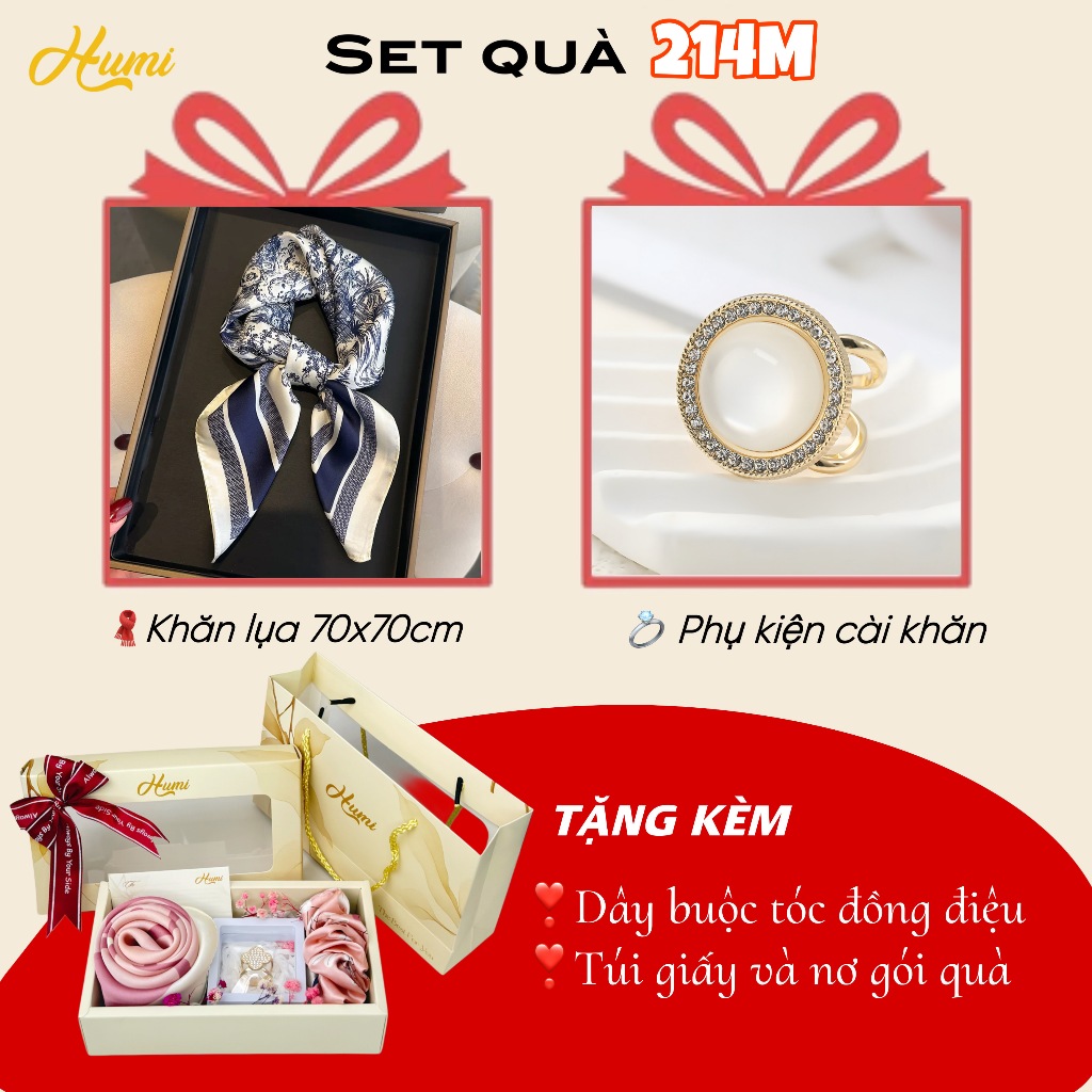 Set quà tặng khăn lụa HUMI