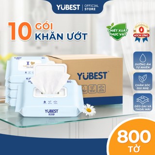 【Mua 5 Tặng 5】Bejoyle Combo 10 gói khăn Babywipe 400-450g chất liệu vải không dệt an toàn cho bé, không cồn, không mùi