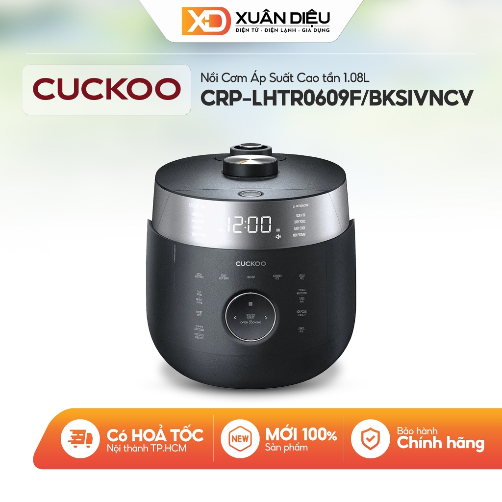 Nồi Cơm Áp Suất Cao Tần Cuckoo CRP-LHTR0609F | CRP-LHTR0609F/WHSIVNCV 1.08 Lít - Hàn Quốc
