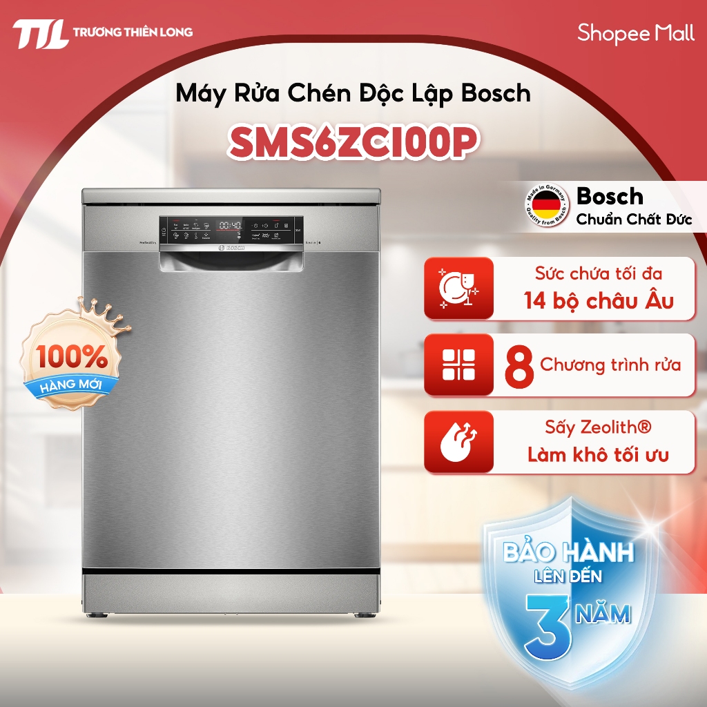 SMS6ZCI00P  - Máy Rửa Chén Độc Lập 14 Bộ Bosch Series 6 SMS6ZCI00P [FREESHIP HCM]