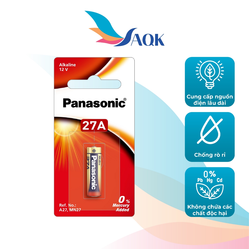 Pin kiềm Panasonic Alkaline 27A 12V LRV27A/1BPA (1 viên/5 viên)