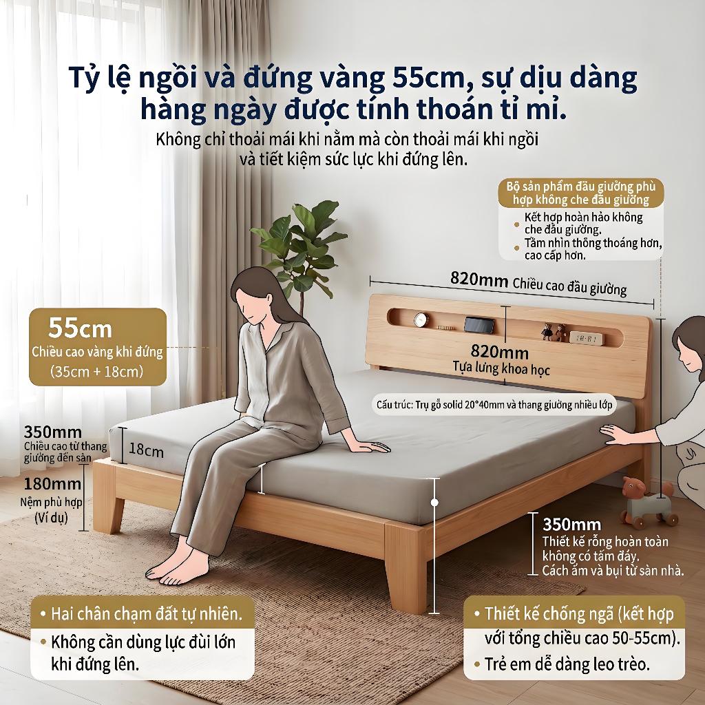 ALVIN Giường ngủ hiện đại giường gỗ Bao gồm ngăn chứa đồ cạnh giường và khả năng lật đồ êm ái | BigBuy360 - bigbuy360.vn