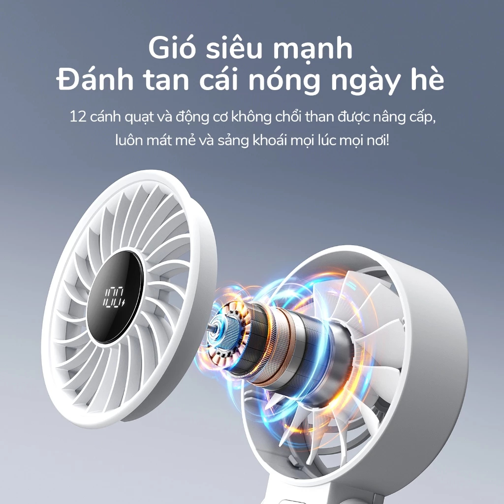 Quạt cầm tay JisuLife 7 Mini gấp gọn dễ mang gió mạnh pin 46H quạt đeo cổ quạt bàn êm cho học sinh văn phòng ngoài trời | BigBuy360 - bigbuy360.vn