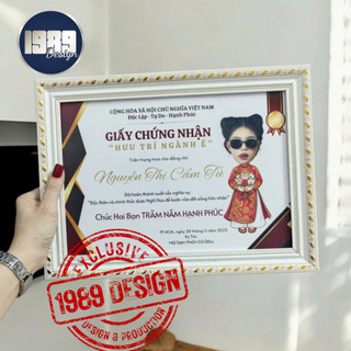 Giấy Khen, Chứng Nhận, Chứng Chỉ Hước (Có Khung) tặng Đám cưới, sinh nhật, ngày kỷ niệm A4 A5