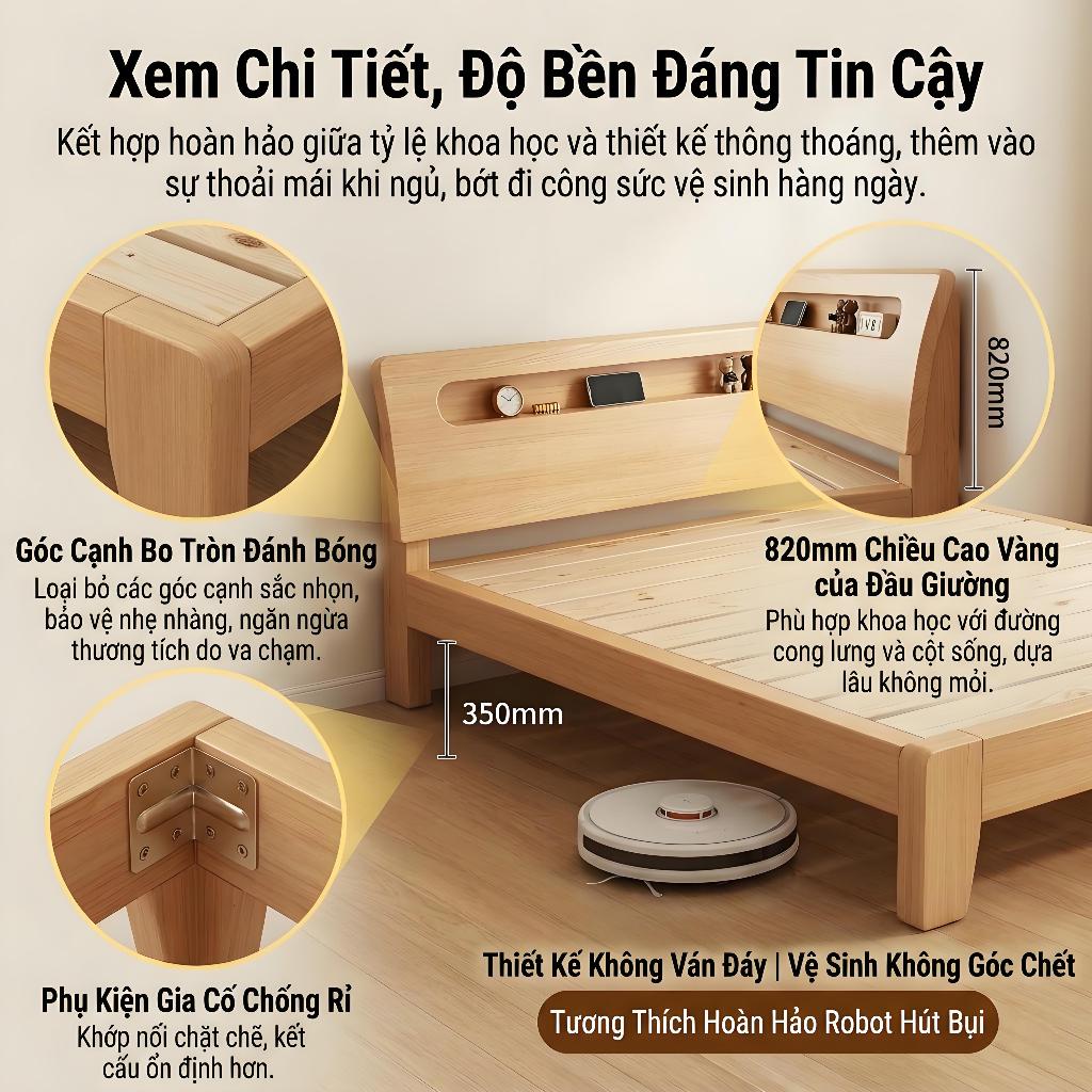 ALVIN Giường ngủ hiện đại giường gỗ Bao gồm ngăn chứa đồ cạnh giường và khả năng lật đồ êm ái | BigBuy360 - bigbuy360.vn