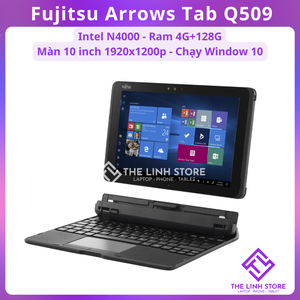 Máy tính bảng Fujitsu ARROWS Tab Q509 chip intel N4000 - chạy Window10