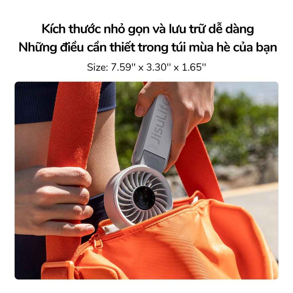 Quạt cầm tay JisuLife 7 Mini gấp gọn dễ mang gió mạnh pin 46H quạt đeo cổ quạt bàn êm cho học sinh văn phòng ngoài trời | BigBuy360 - bigbuy360.vn