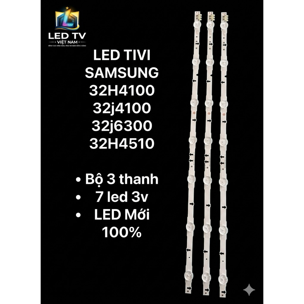 LED TIVI SAMSUNG 32H4100/32j4100/32j6300/32H4510-3 thanh 7 led 3v LED Mới 100%