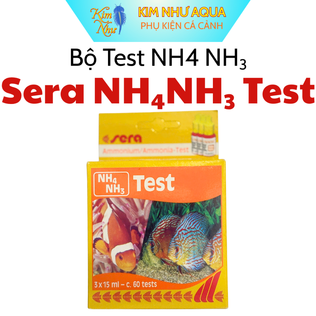 Sera NH4 NH3 Test | Bộ Theo Dõi NH4 NH3 Cho Hồ Cá Cảnh, Hồ Thuỷ Sinh