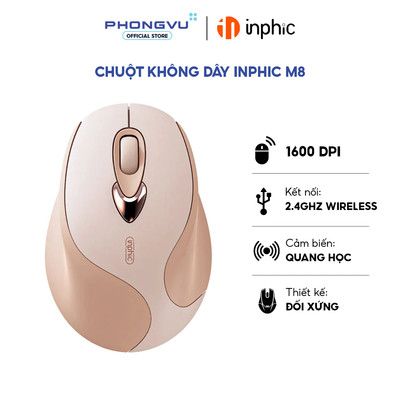 Chuột không dây Inphic M8 Hantianxia KA8 (Hồng) - Bảo hành 12 tháng