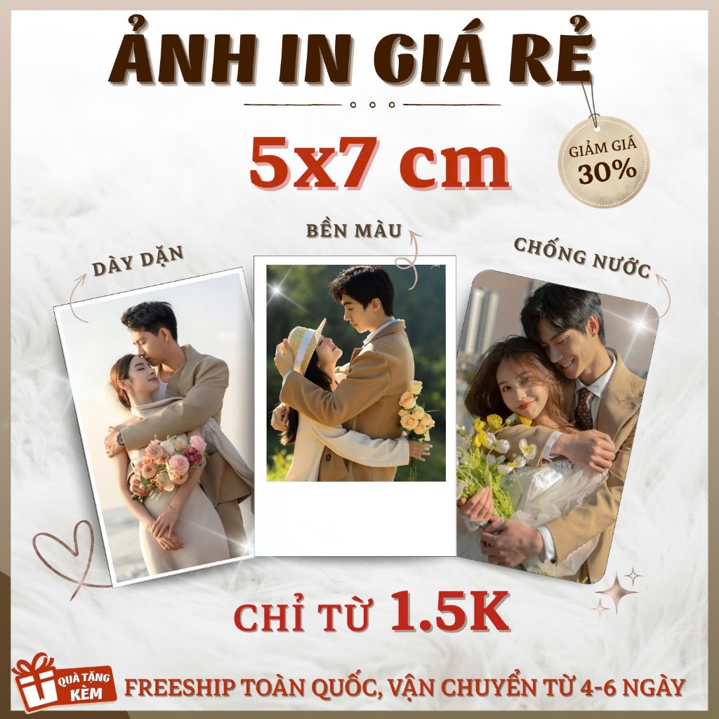 [ẢNH 5X7 CM] [ÉP LỤA] Ảnh in size 5x7 loại ép lụa sắc nét, cứng cáp, nhiều kích cỡ khác nhau