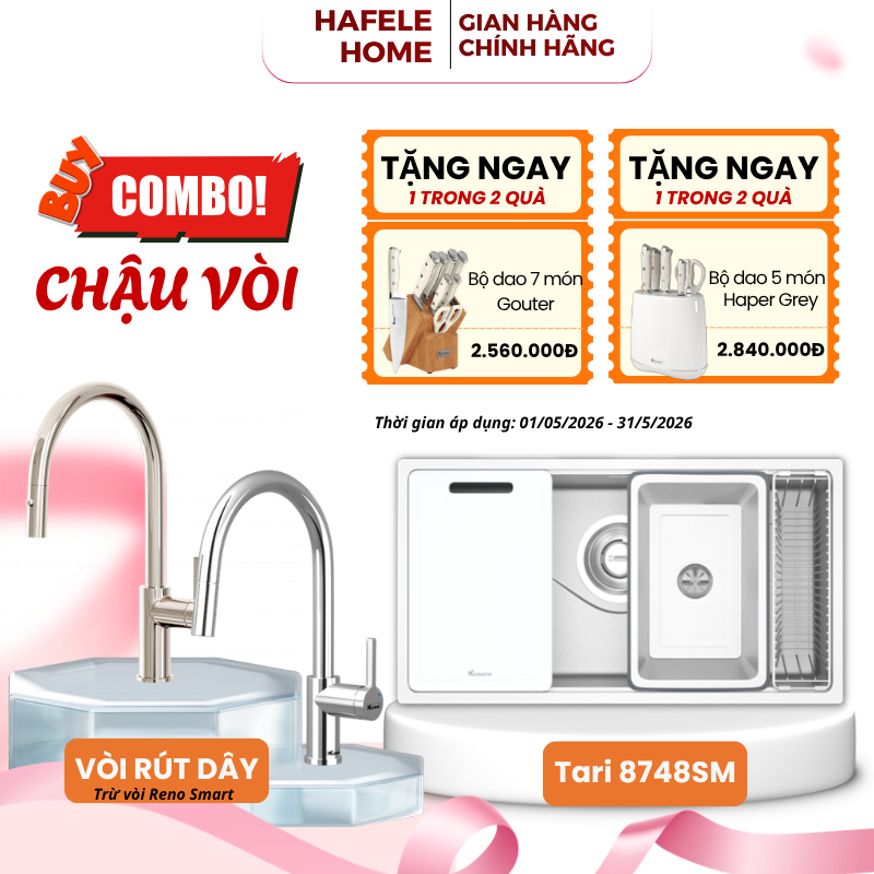 Chậu Rửa Bát Konox Tari 8748SM - Phong Cách Nhật Bản - Bề Mặt Mịn - Chống Bám Bẩn - EEH