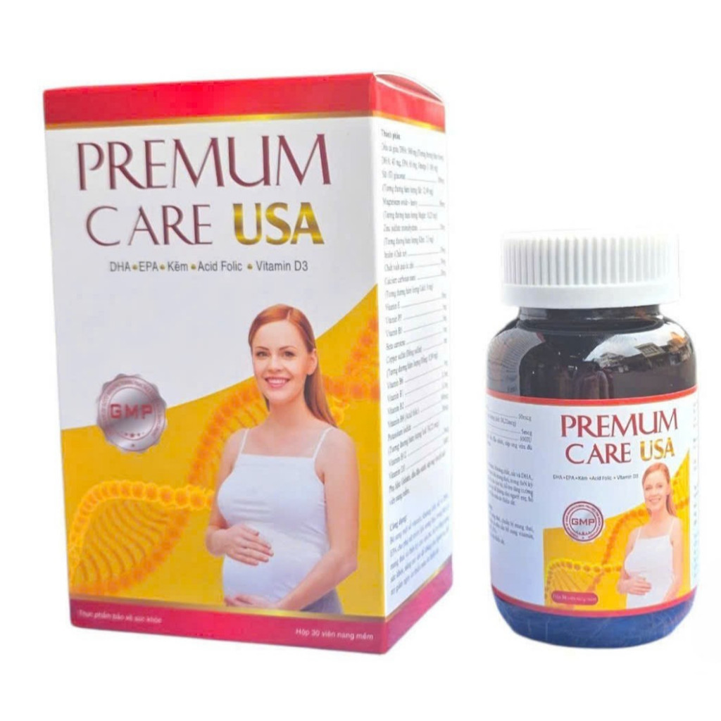Premum care usa bổ sung DHA SẮT VÀ VITAMIN, KHOÁNG CHẤT CHO MẸ BẦU bồi bổ sức khỏe, nâng cao sức đề 