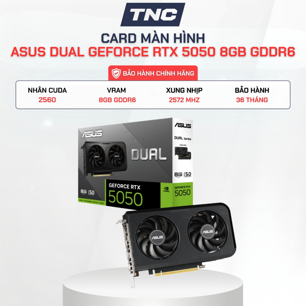 Card Màn Hình ASUS Dual GeForce RTX 5050 8GB GDDR6 - Bảo Hành 36 tháng - TNC STORE
