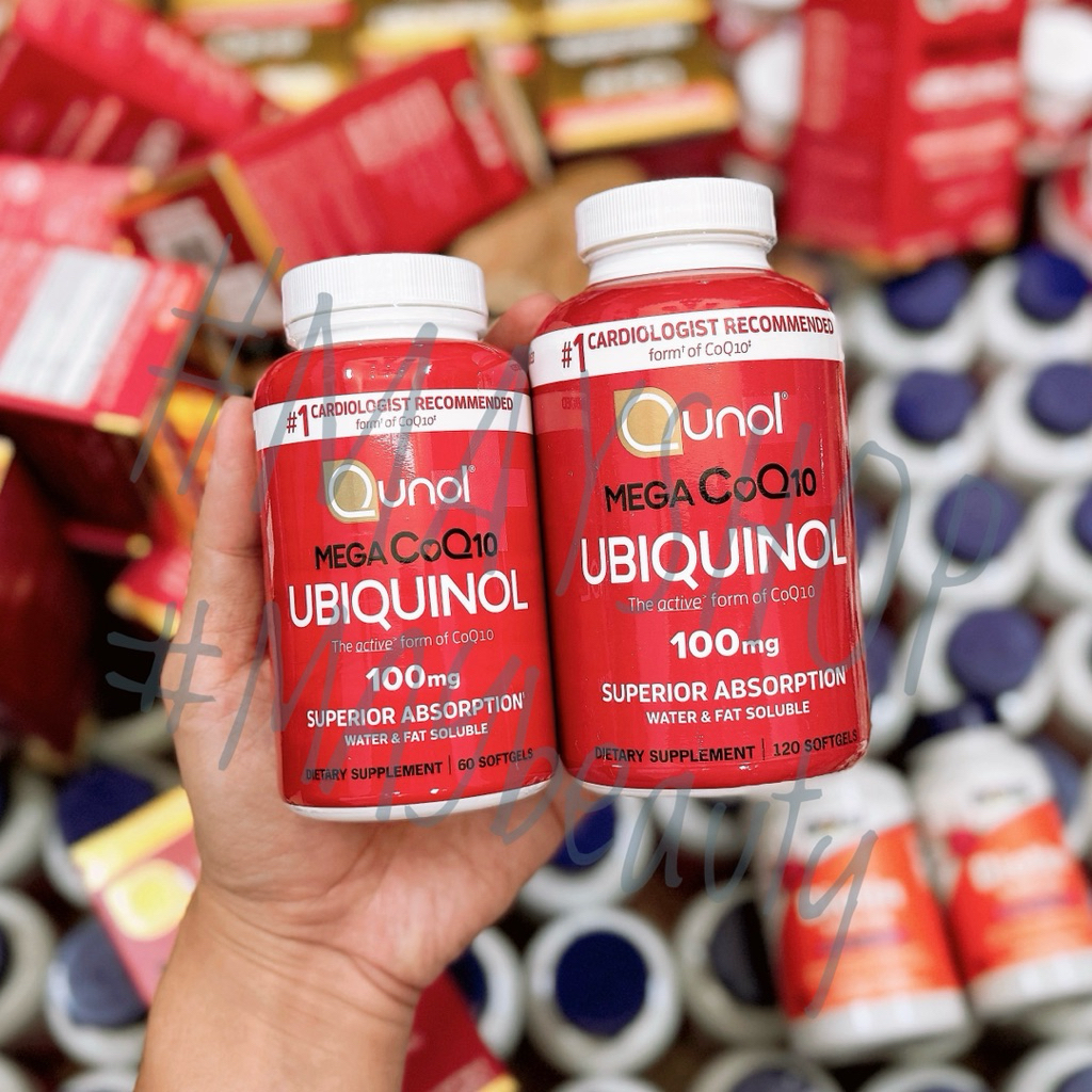 (Có BILL Mỹ) Viên Uống Ubiquinol Qunol Mega CoQ10 Ubiquinol 100mg