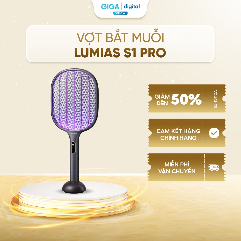 Vợt muỗi điện Lumias S1 Pro - Thời gian hoạt động 10 giờ - 3 chế độ diệt và bẫy muỗi