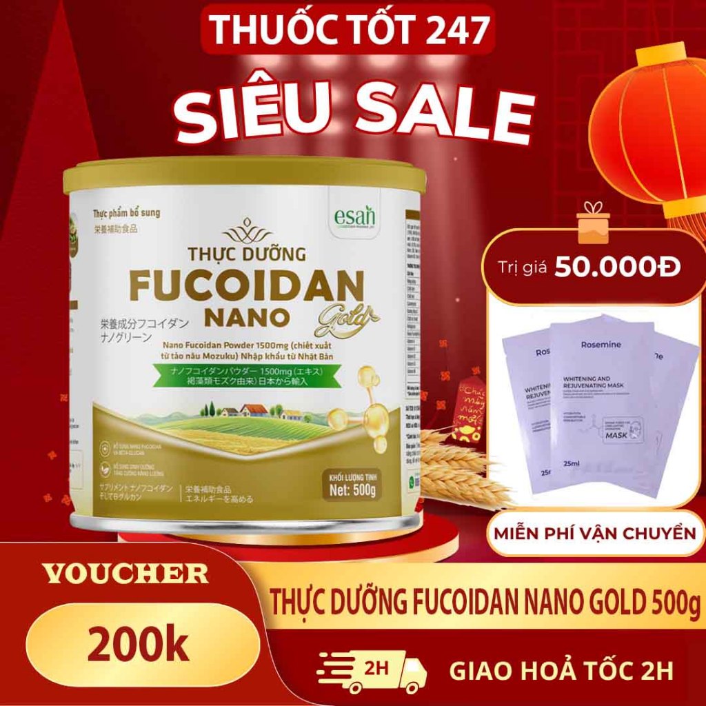 THỰC DƯỠNG FUCOIDAN NANO GOLD - thực dưỡng miễn dịch fucoidan. Hộp 500g