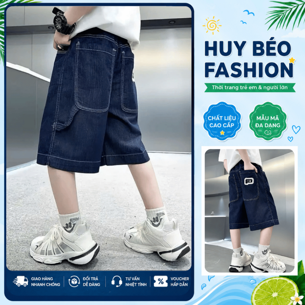 [JN9-Menwear] Quần Jeans Ngố Phong Cách Boy Phố Cho Bé Trai 18-56kg, Chất Jean Mềm Mát_Huy Béo Fashi