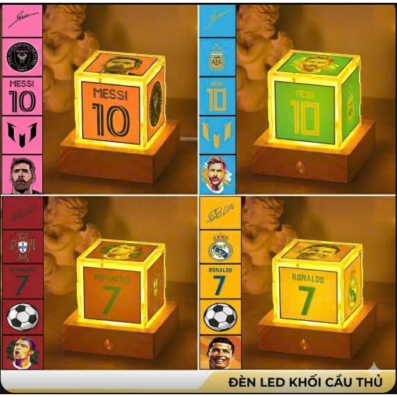 Hộp Đèn Cầu Thủ Bóng Đá Nổi Tiếng Ronaldo, Messi, Thích Hợp Làm Đèn Ngủ, Decor, Quà Tặng Người Thân