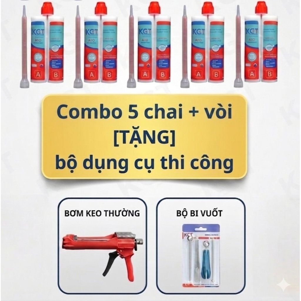 KGT CHÍNH HÃNG [MUA COMBO 5 CHAI TẶNG BỘ DỤNG CỤ THI CÔNG] KEO CHÀ RON EPOXY KGT VỚI 18 MÀU SẮC  THẨ