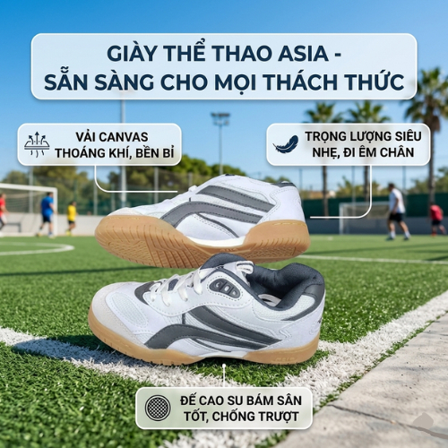 Giày Thể Thao ASIA Nam Nữ Chính Hãng - Giày Thượng Đình Vải Canvas Bền Đẹp Chạy Bộ Đá Bóng Cầu Lông