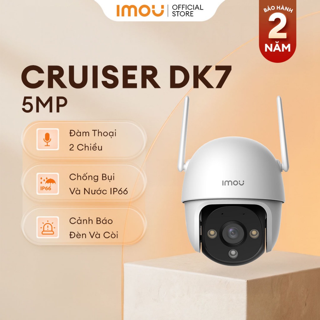 Camera Wifi ngoài trời Imou cruiser DK7 Cruiser 2  I 3MP/5MP I Chống nước IP66 I Loa cảnh báo I Màu 