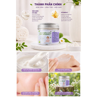 Kem Ủ Trắng Sữa Non 1000gr Face & Body – Có Vitamin C / Không Vitamin C – Dưỡng Da Mịn Màng