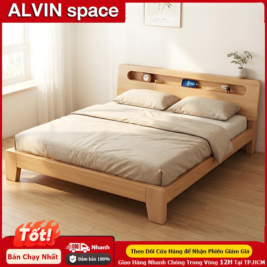 ALVIN Giường ngủ hiện đại giường gỗ Bao gồm ngăn chứa đồ cạnh giường và khả năng lật đồ êm ái | BigBuy360 - bigbuy360.vn