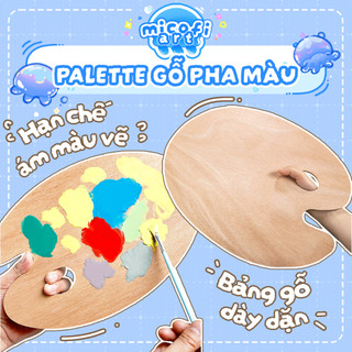 Bảng Pha Màu Gỗ Palette Micofi Hoạ Cụ, Bảng Khay Đựng Pha Màu Vẽ Tranh Acrylic Sơn Dầu Mỹ Thuật Cho Học Sinh