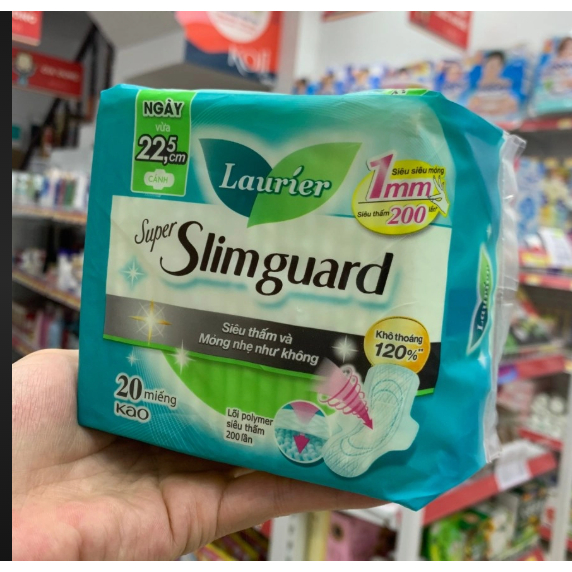 Băng vệ sinh Laurier slimguard ngày có cánh 22,5cm