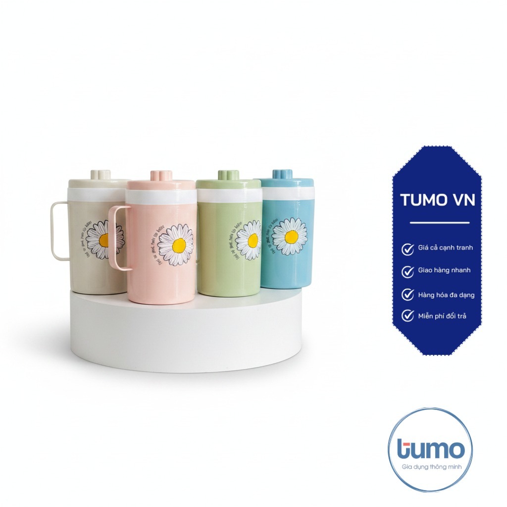 【GIÁ SỈ 2-5 CÁI】( CA TLT HOA CÚC CÓ QUAI 1L5 ) Bình Giữ Nhiệt 1L5 Nhựa Tân Lập Thành【 T4 P20 A5 】