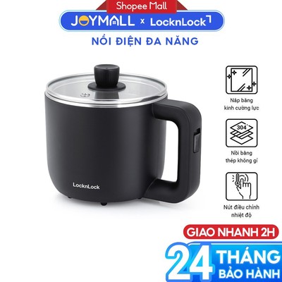 Nồi điện đa năng LocknLock EJP116BLK 0.8L, Hàng chính hãng, kèm khay hấp - JoyMall