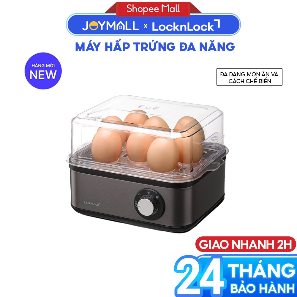 Máy hấp trứng đa năng LocknLock EJE223GRY, Multi Egg Cooker  - Màu xám - Chính Hãng - JoyMall