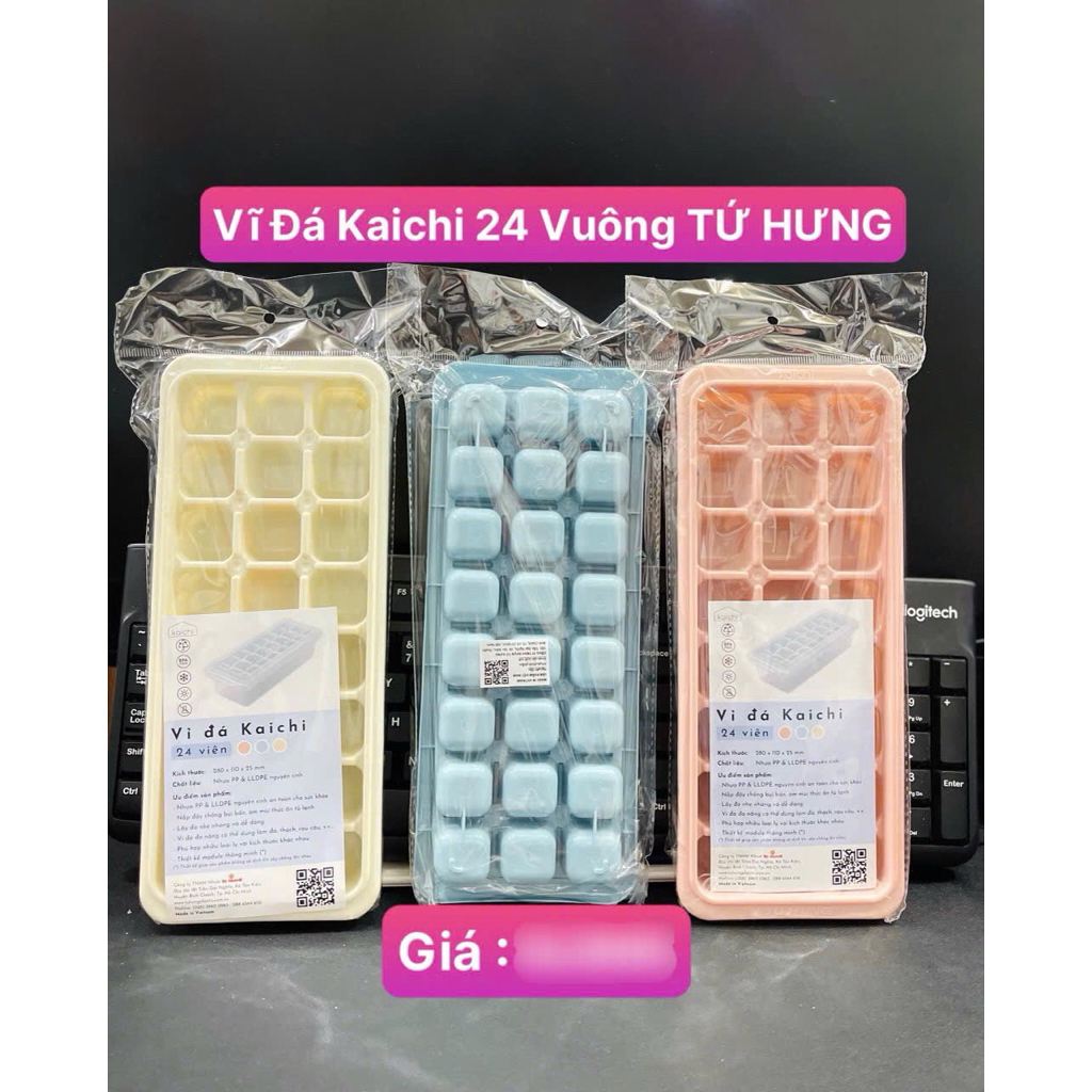 Vỉ Đá Kaichi 24 Viên Tứ Hưng - Nhựa Nguyên Sinh Cao Cấp Làm Đá, Thạch, Trữ Đông Thực Phẩm