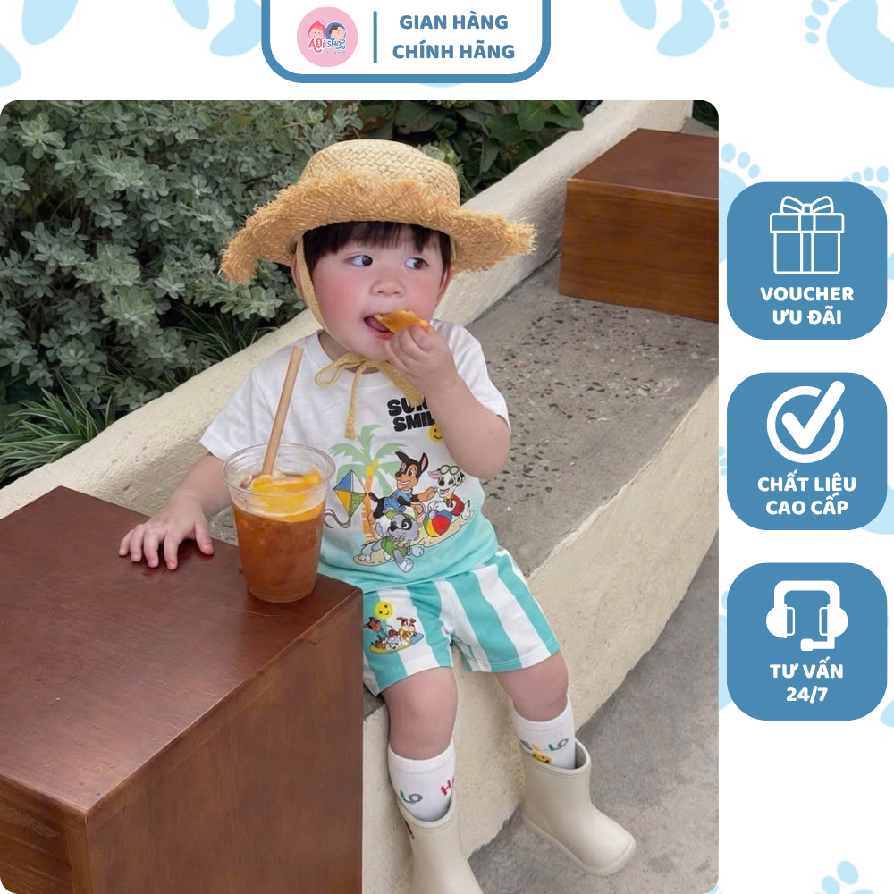 Bộ cộc chó đi biển sunny smiles - [À ƠI SHOP VIETNAM] D43