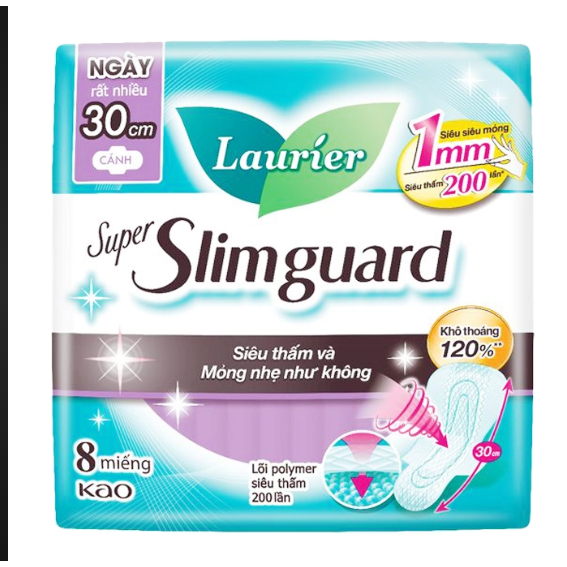 Băng vệ sinh Laurier super slimguard cánh 30cm