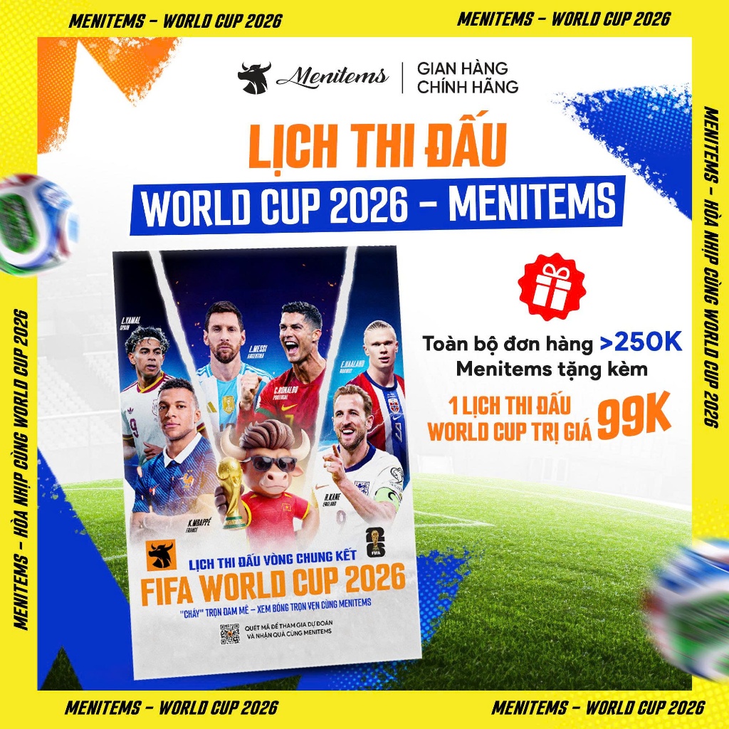 [QUÀ TẶNG KHÔNG BÁN] Lịch thi đấu World Cup 2026 - Menitems