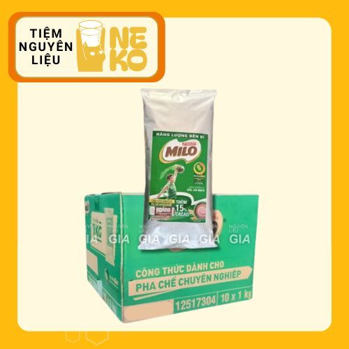 [THÙNG 10 BỊCH] Milo bột nguyên chất túi 1kg - pha milo sữa, milo dầm