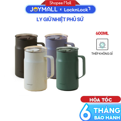 Ly Giữ Nhiệt Thép Phủ Sứ LocknLock Metro Ceramic Mug LHC4282_C 600ml, Hàng Chính Hãng - JoyMall