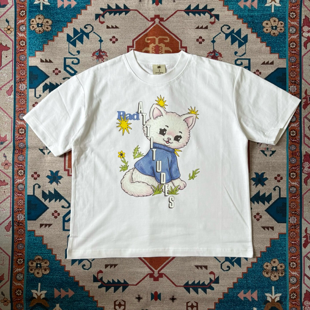 Áo Thun Boxy Nam Nữ ATTITUDES Cotton 280gsm Vintage American - PRETTYBOY