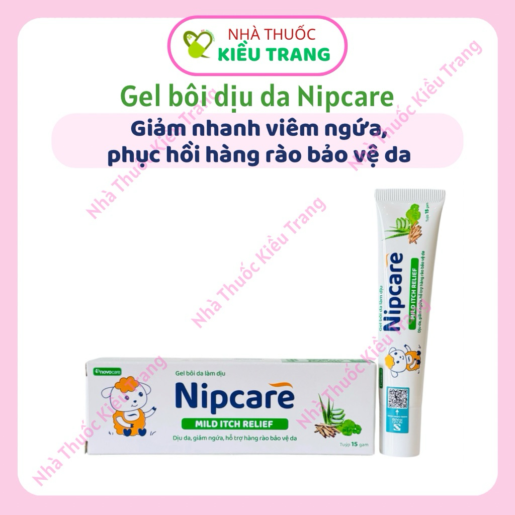 [Mẫu mới] Kem bôi Nipcare 15g - dịu da, giảm ngứa viêm, dưỡng ẩm da