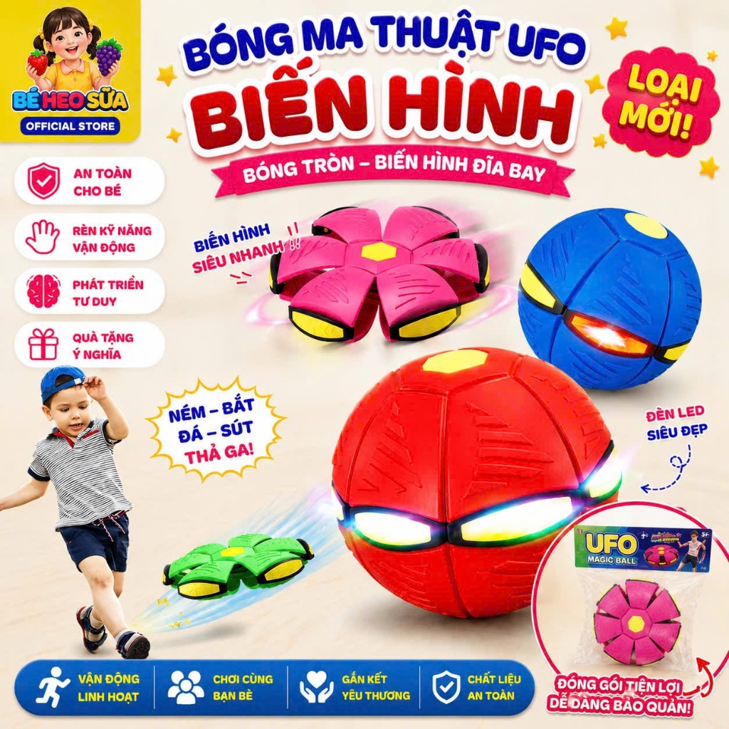 Đồ chơi bóng ma thuật UFO biến hình cho bé yêu, Bóng ma thuật nhảy lên UFO cho mọi lứa tuổi