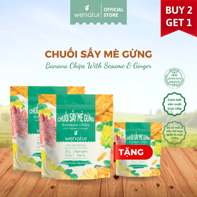 [COMBO GIÁ TỐT] Combo 2 Chuối sấy mè gừng we'natur 35g (tặng 1 Chuối sấy mè gừng 35g)