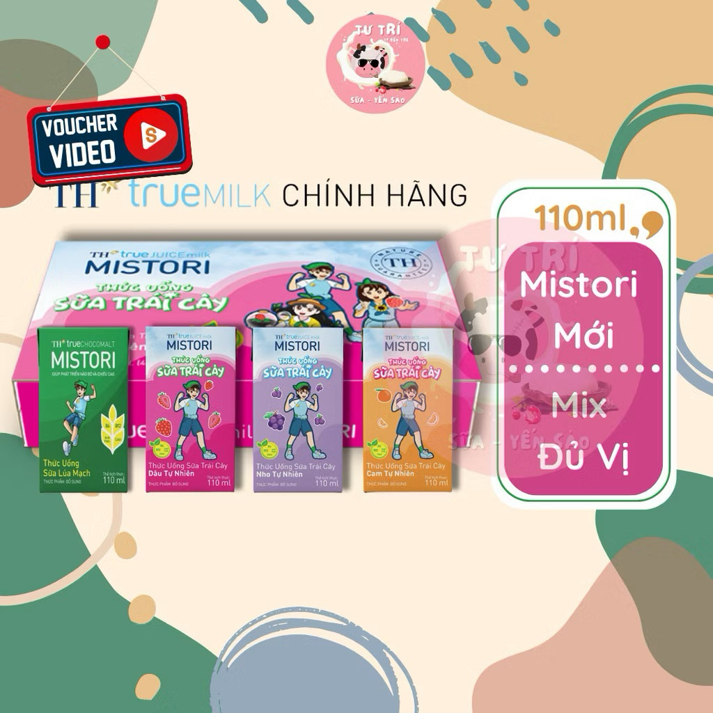 sữa trái cây TH mistori mix vị(nho,cam,dâu)