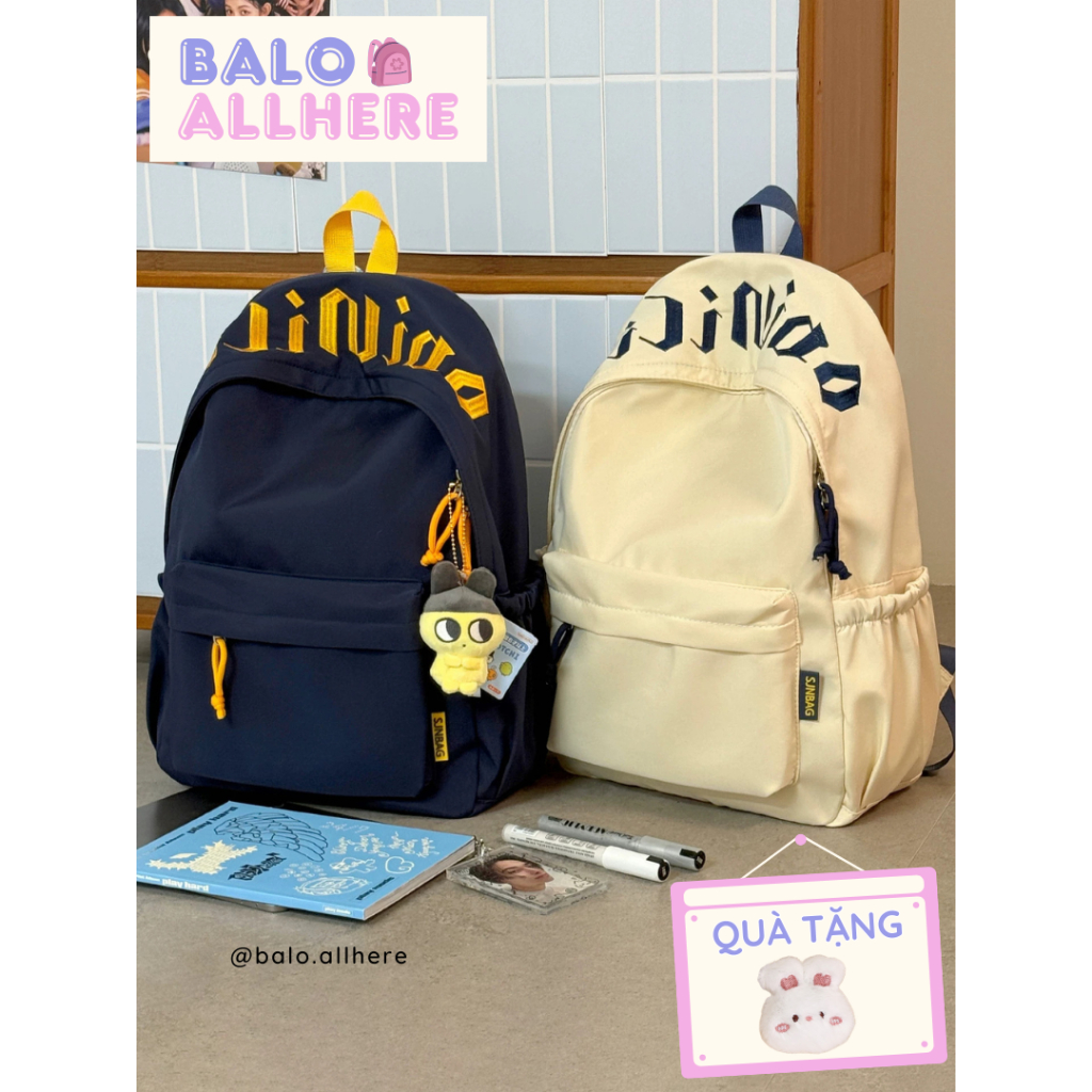 [ORDER] Balo Nam Nữ Thêu Chữ Đơn Giản Chống Nước BL30