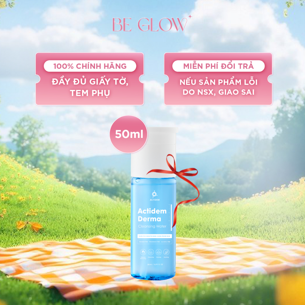 Quà Tặng Không Bán Nước Tẩy Trang Actidem Derma Cleansing Water cho da mụn, nhạy cảm 50ml - Be Glow 